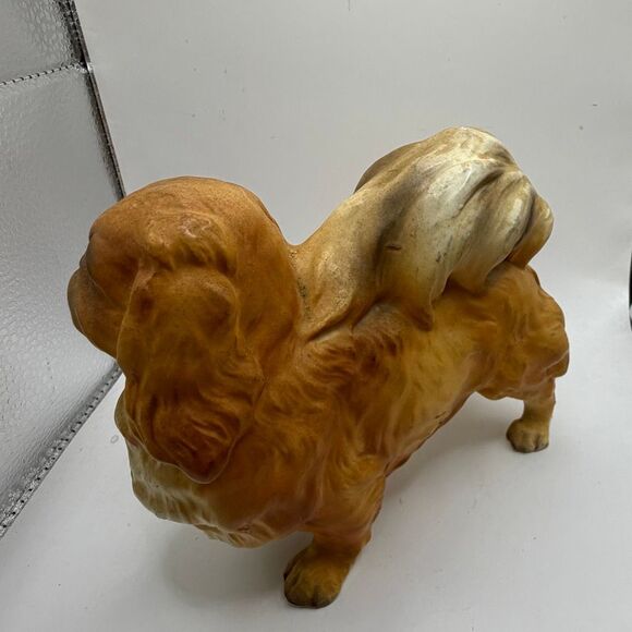 Lefton Vintage Large Standing Pekingese Dog Figurine Japan 5" T 6" Long H7328 - Picture 3 of 8